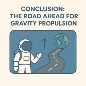  Illustration of an astronaut standing beside a road leading toward Earth, symbolizing the future of gravity propulsion.
