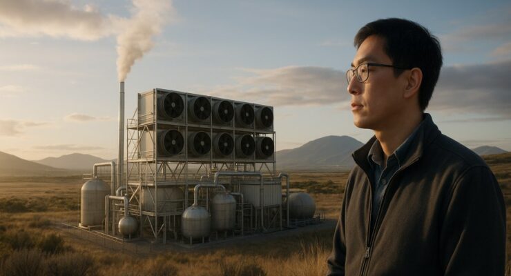 Person working on a computer while addressing carbon removal ethics