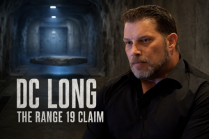 DC Long with an illustrative underground corridor and hovering stone-like object representing his Range 19 claim
